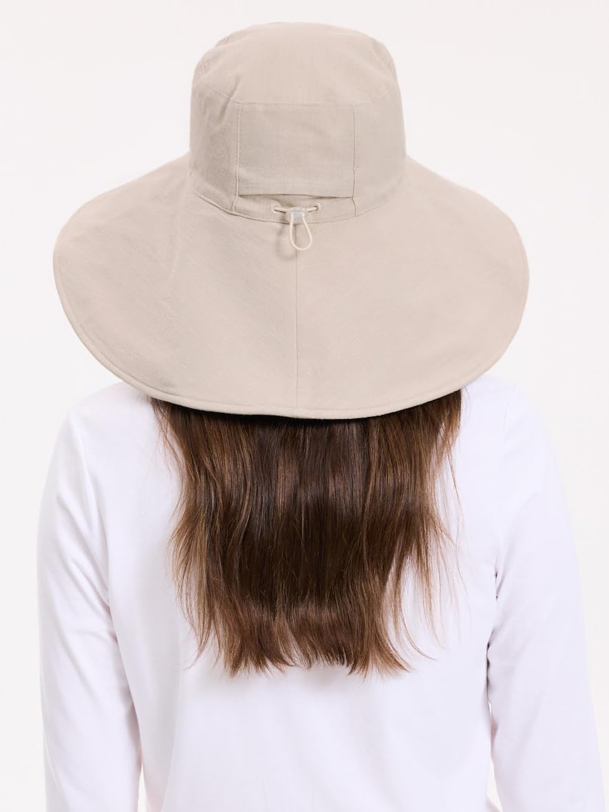Solbari Women’s Ultra-Wide Cotton Linen Sun Hat UPF 50+