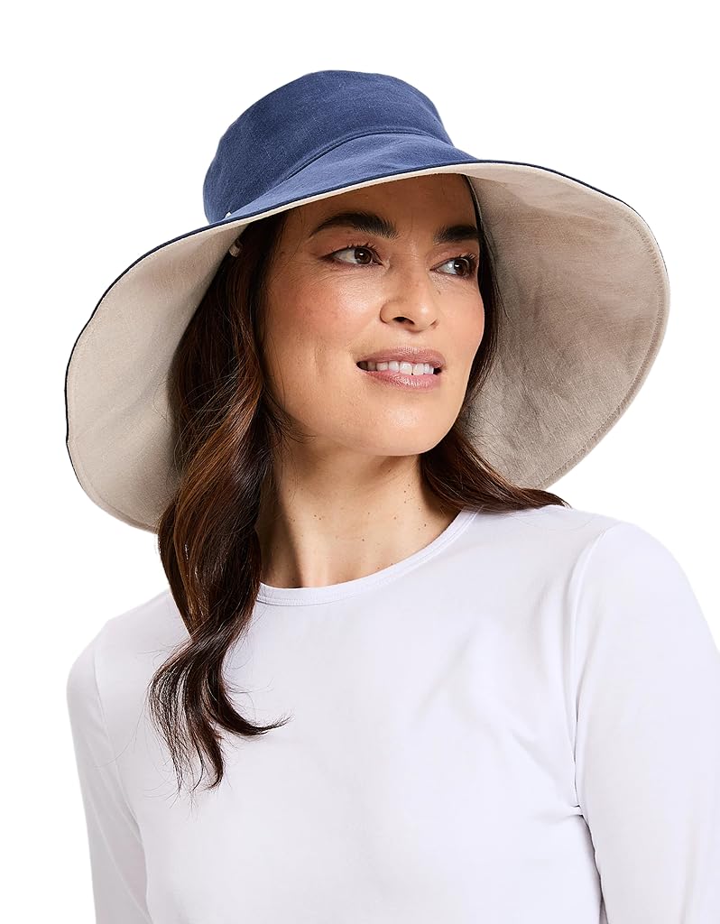 Solbari Women’s Ultra-Wide Cotton Linen Sun Hat UPF 50+