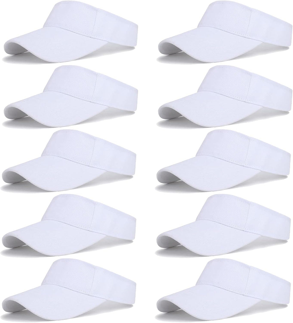 10 Pcs Kids Sun Visor Hats Boys Girls Athletic Sports Visor Adjustable UV Protection Beach Visor Fit 6 to12 Years Old