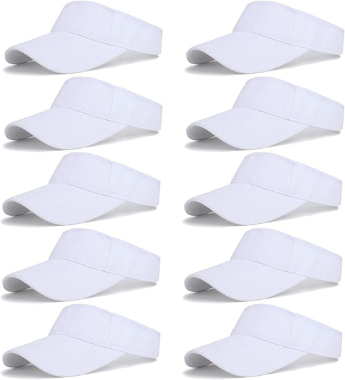 10 Pcs Kids Sun Visor Hats Boys Girls Athletic Sports Visor Adjustable UV Protection Beach Visor Fit 6 to12 Years Old