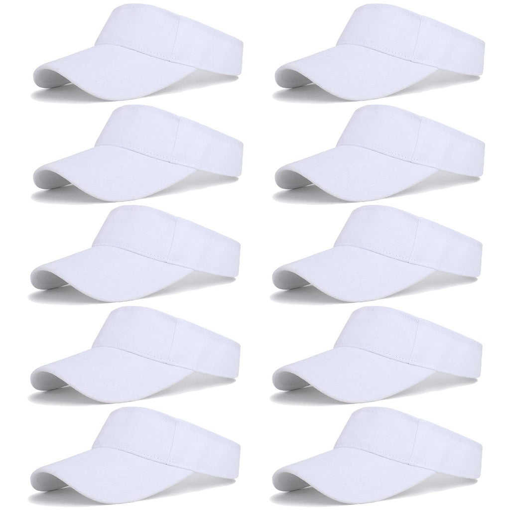 10 Pcs Kids Sun Visor Hats Boys Girls Athletic Sports Visor Adjustable UV Protection Beach Visor Fit 6 to12 Years Old