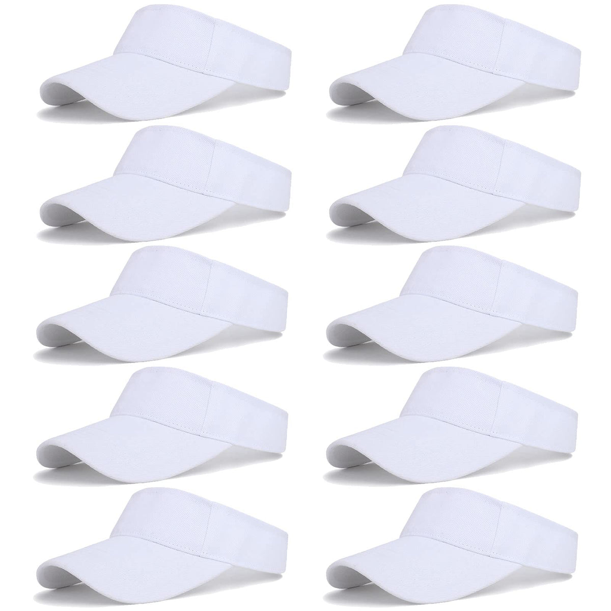 10 Pcs Kids Sun Visor Hats Boys Girls Athletic Sports Visor Adjustable UV Protection Beach Visor Fit 6 to12 Years Old