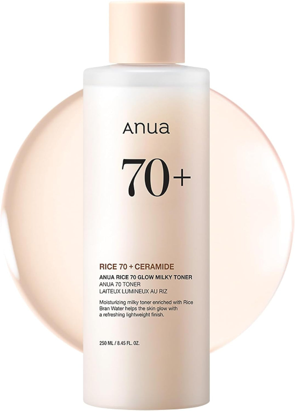 Anua Rice 70 Glow Milky Toner, Non Comedogenic, Korean Skincare, 8.45 fl.oz