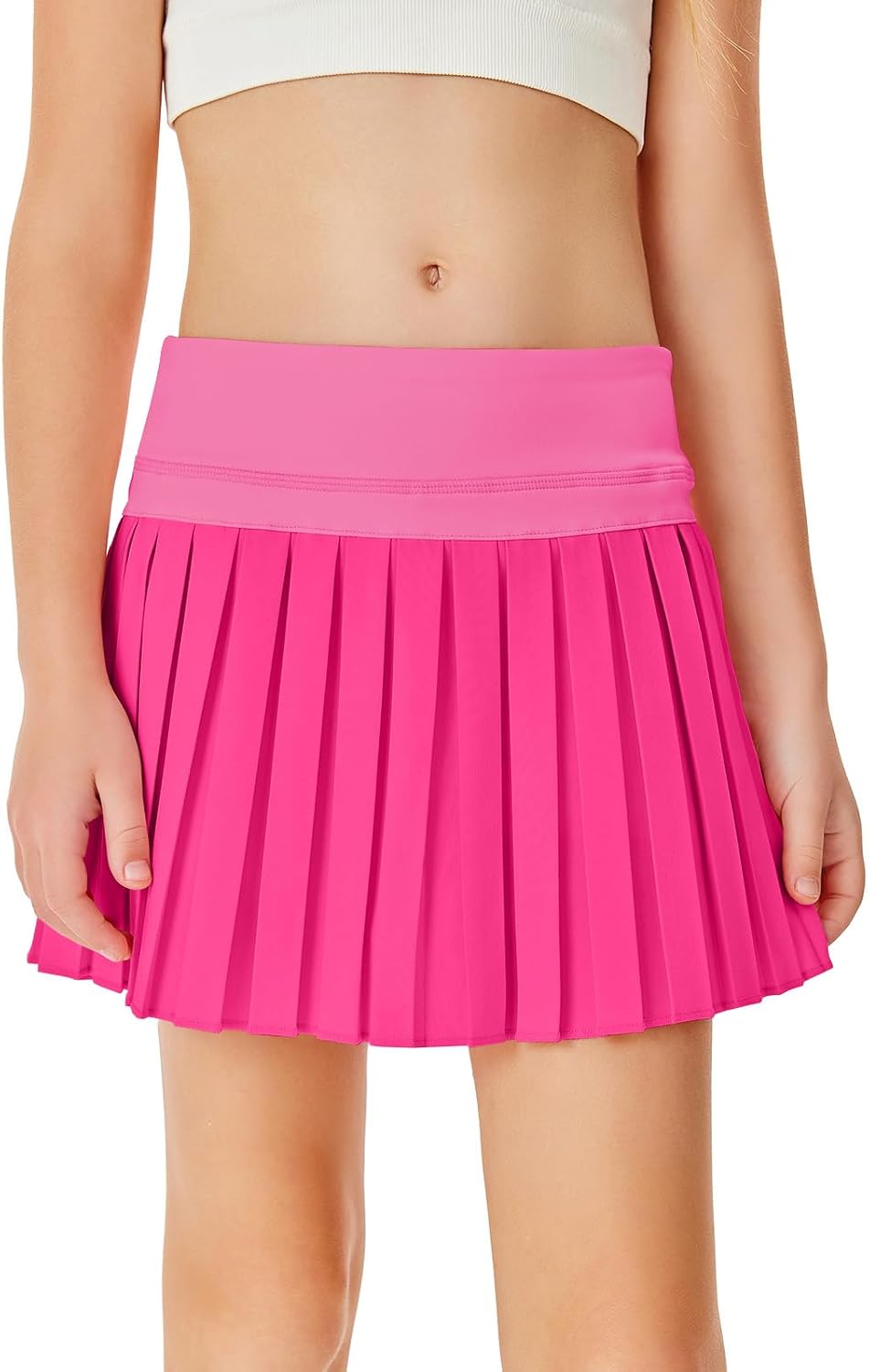 Haloumoning Girls Pleated Skirts with Shorts Athletic Tennis Skirt Skorts | Girls Pleated Tennis Skirt,Golf Skirt,with Pockets,Girls Skort,Sport,Performance