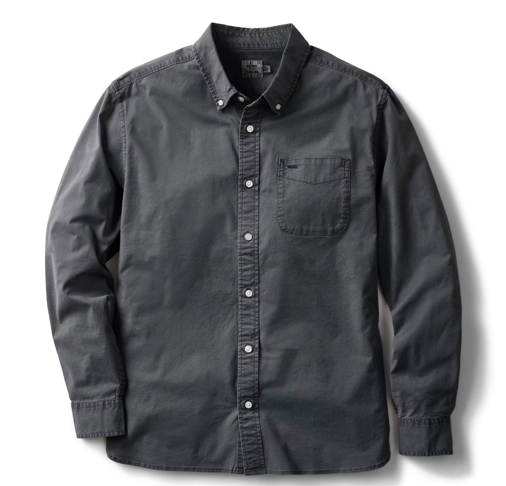 Huckberry Flint and Tinder Men's Classic Oxford Draftsmen Button Down Shirt- Stretch Fabric- Button Down Shirts for Men