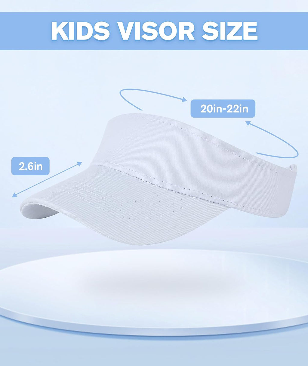 Komorebi Kids Visor Adjustable Cotton Girls Sun Hat for Golf Outfit,Tennis | Breathable & lightweight, easy to put on. UPF 50+ sun protection. Adjustable Velcro fits kids 6-12. Ideal for outdoor sports