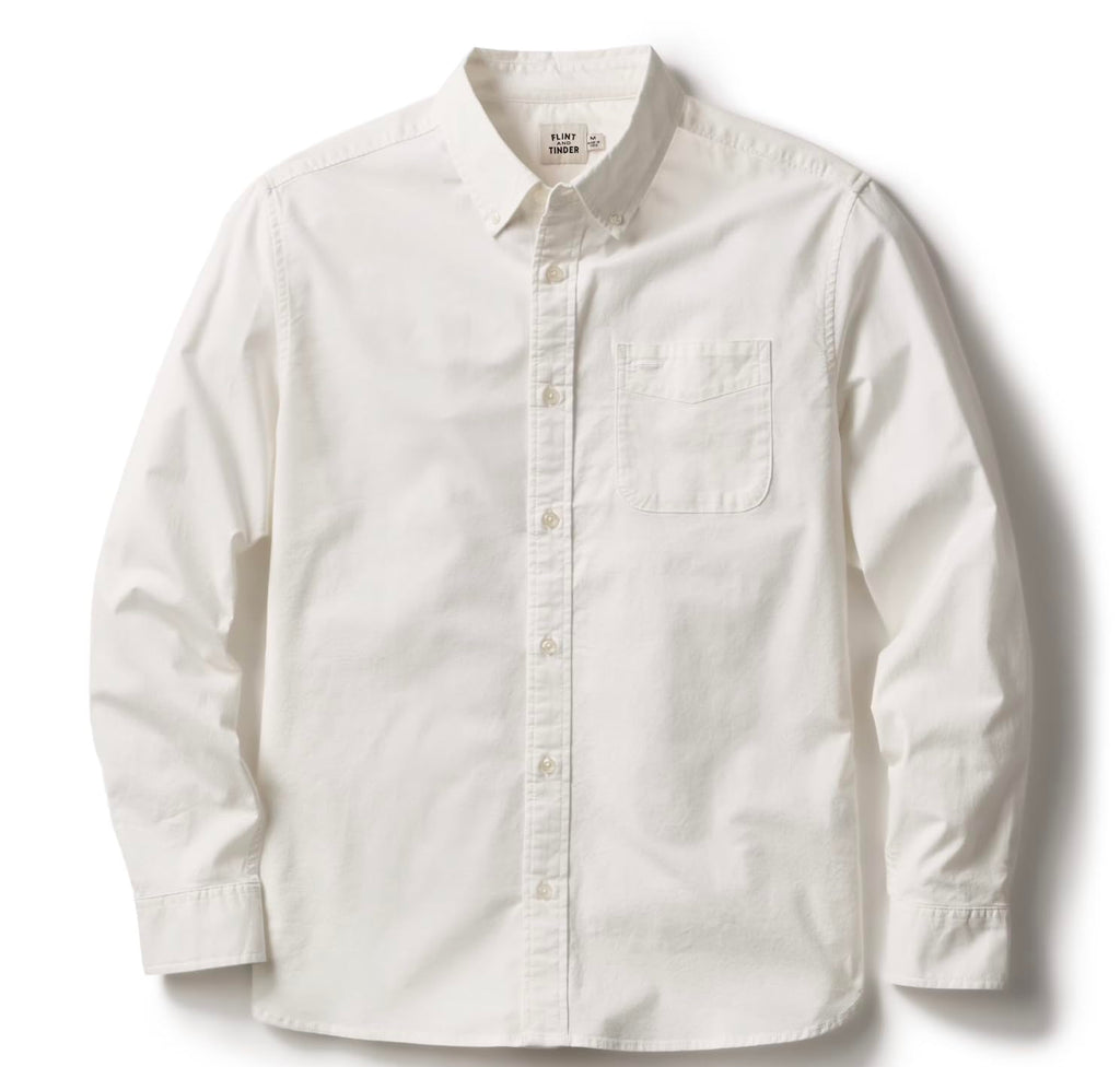 Huckberry Flint and Tinder Men's Classic Oxford Draftsmen Button Down Shirt- Stretch Fabric- Button Down Shirts for Men