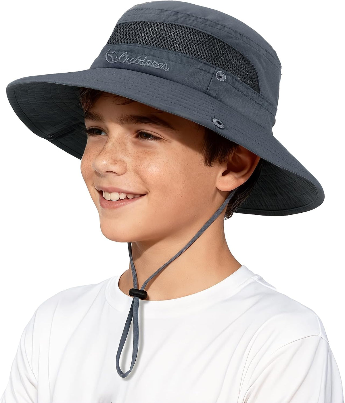 Komorebi UPF 50+ Kids Sun Hat，Wide Brim Bucket Hats for Kids Beach Outdoor | Fits kids ages 5-13, Breathable mesh stay cool dry all day, Adjustable chin strap, Lightweight for beach, trip, fishing