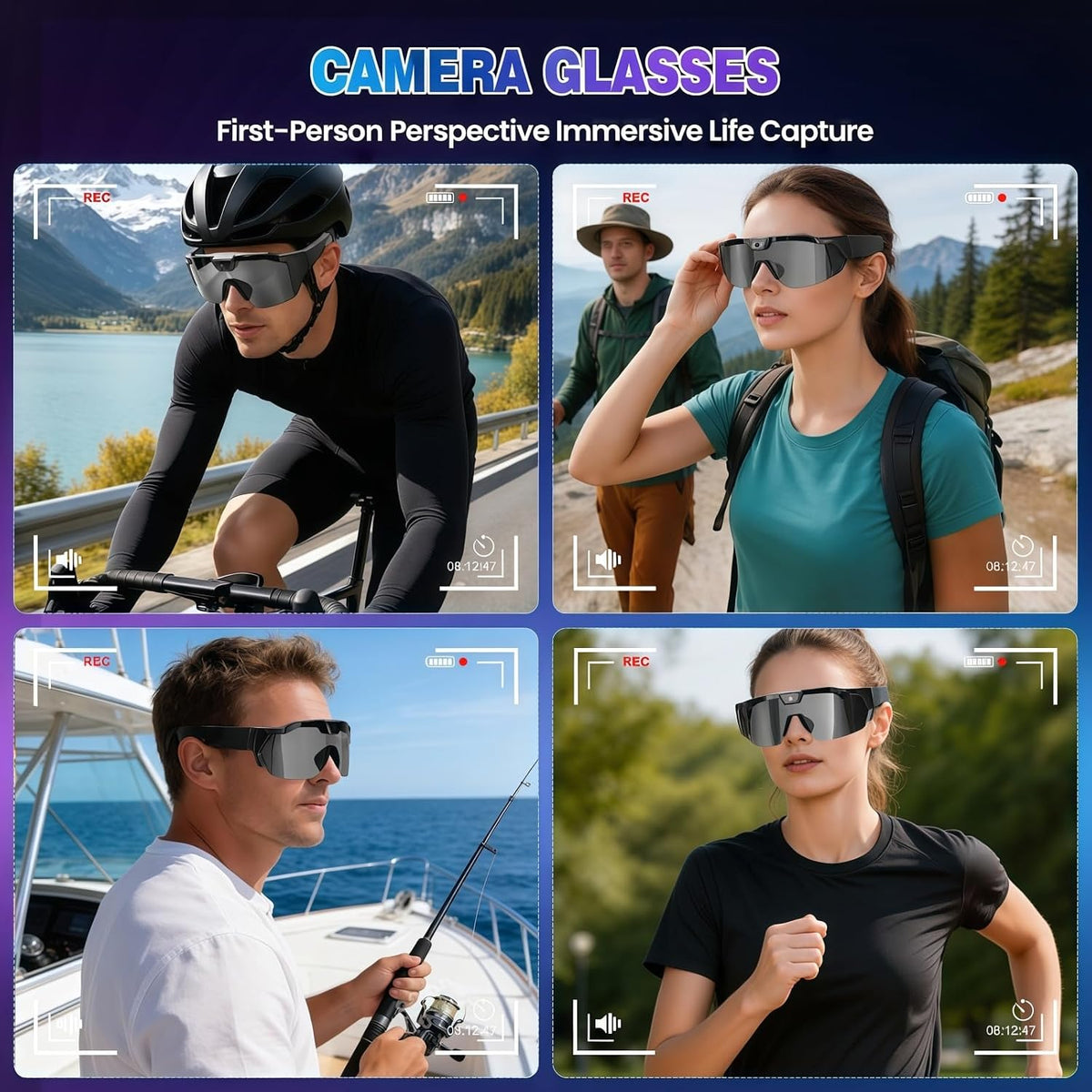 4K Smart Camera Glasses Video Recording Sunglasses with Camera for Outdoor