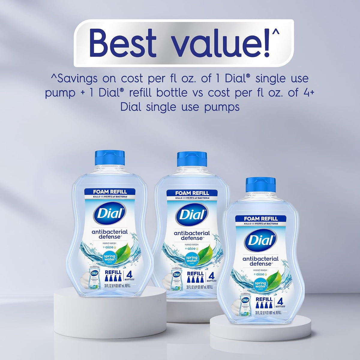 Dial Antibacterial Foaming Hand Soap Refill, Spring Water Scent, 30 Fl Oz