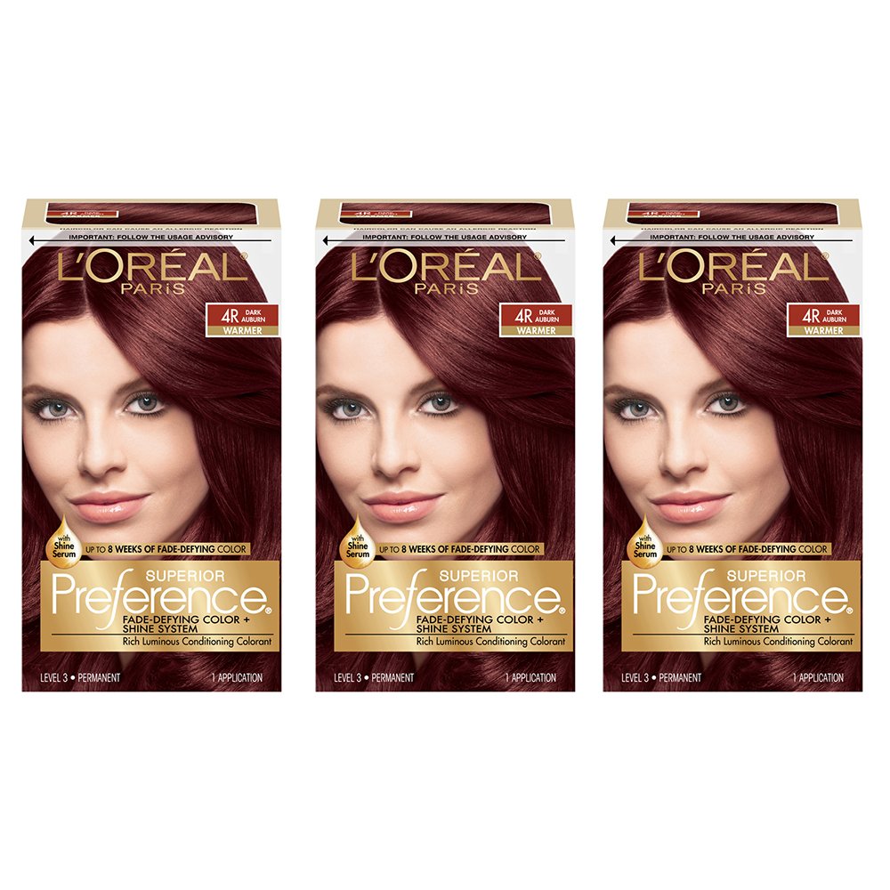 L'Oreal Paris Superior Preference Hair Color, 6R Light Auburn - 1 Ea (Pack of 3)