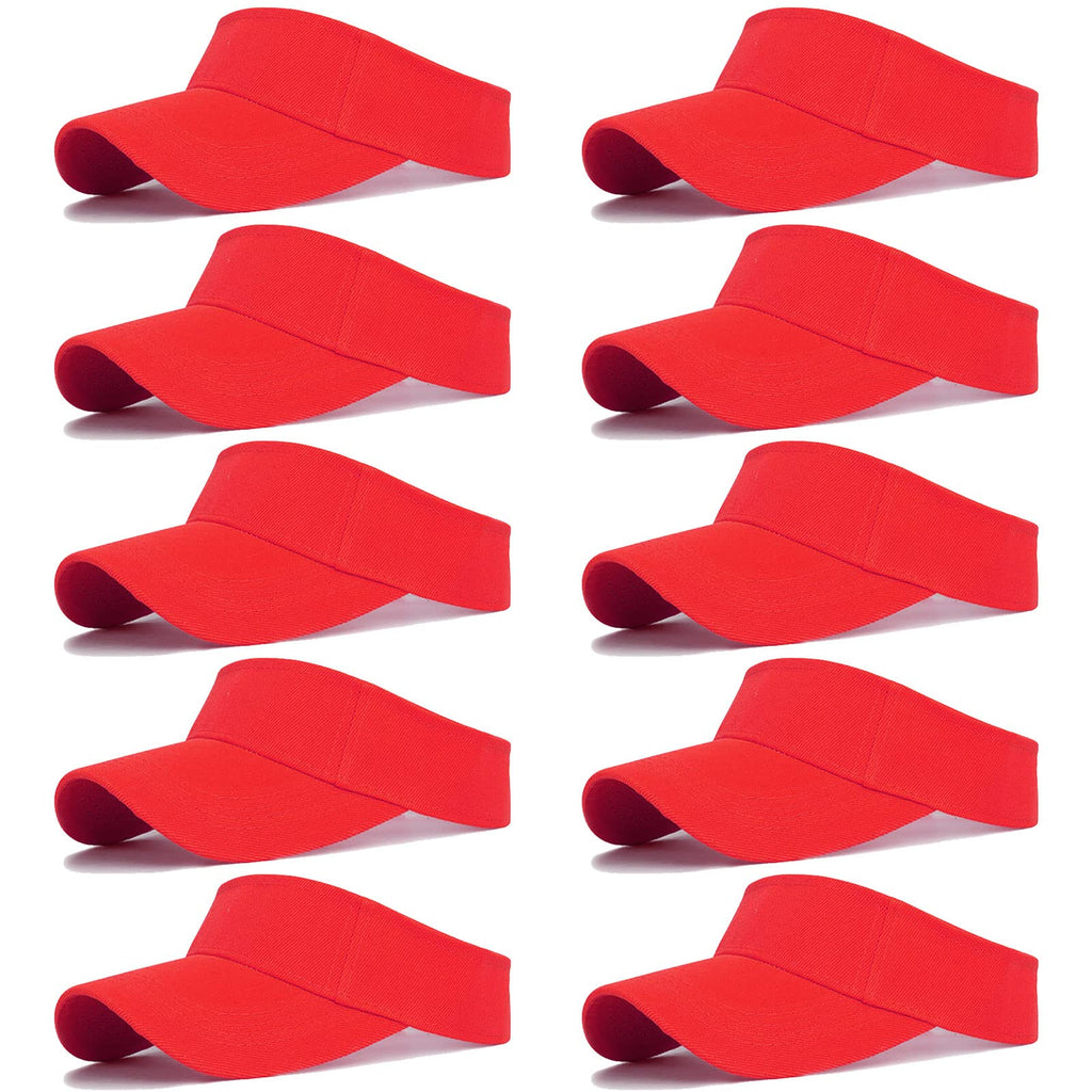 10 Pcs Kids Sun Visor Hats Boys Girls Athletic Sports Visor Adjustable UV Protection Beach Visor Fit 6 to12 Years Old