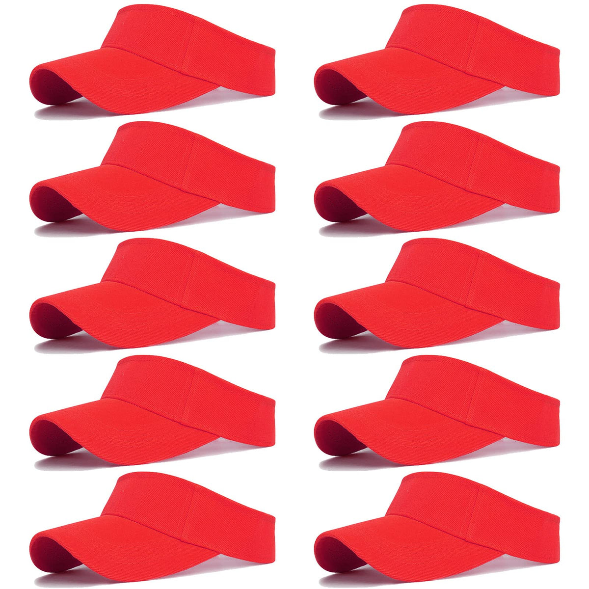 10 Pcs Kids Sun Visor Hats Boys Girls Athletic Sports Visor Adjustable UV Protection Beach Visor Fit 6 to12 Years Old