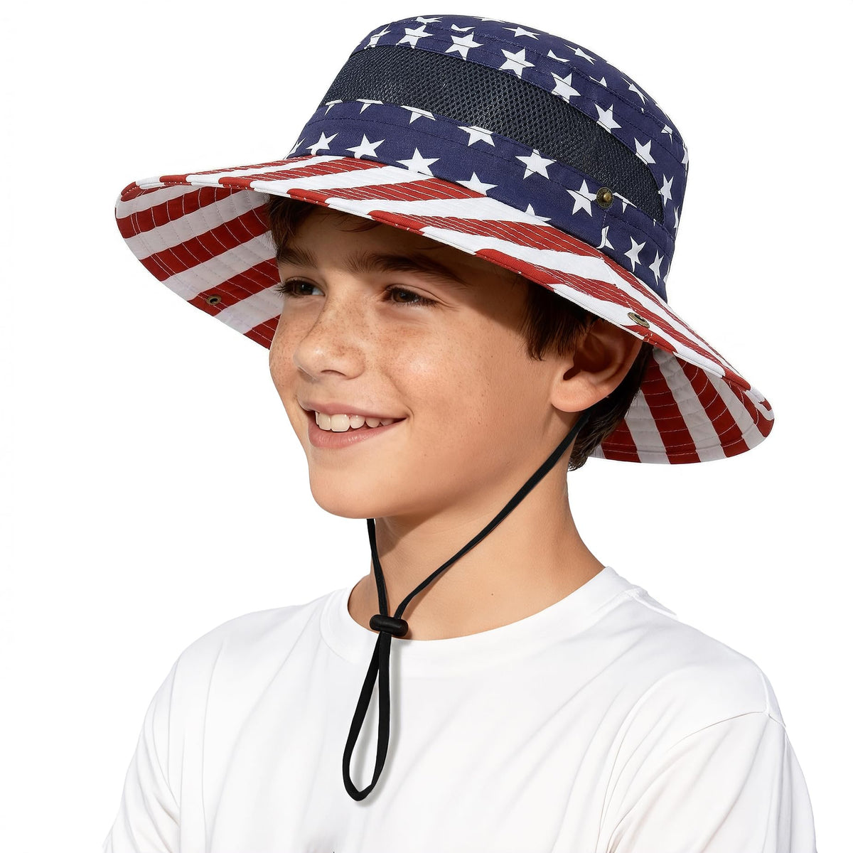 Komorebi UPF 50+ Kids Sun Hat，Wide Brim Bucket Hats for Kids Beach Outdoor | Fits kids ages 5-13, Breathable mesh stay cool dry all day, Adjustable chin strap, Lightweight for beach, trip, fishing