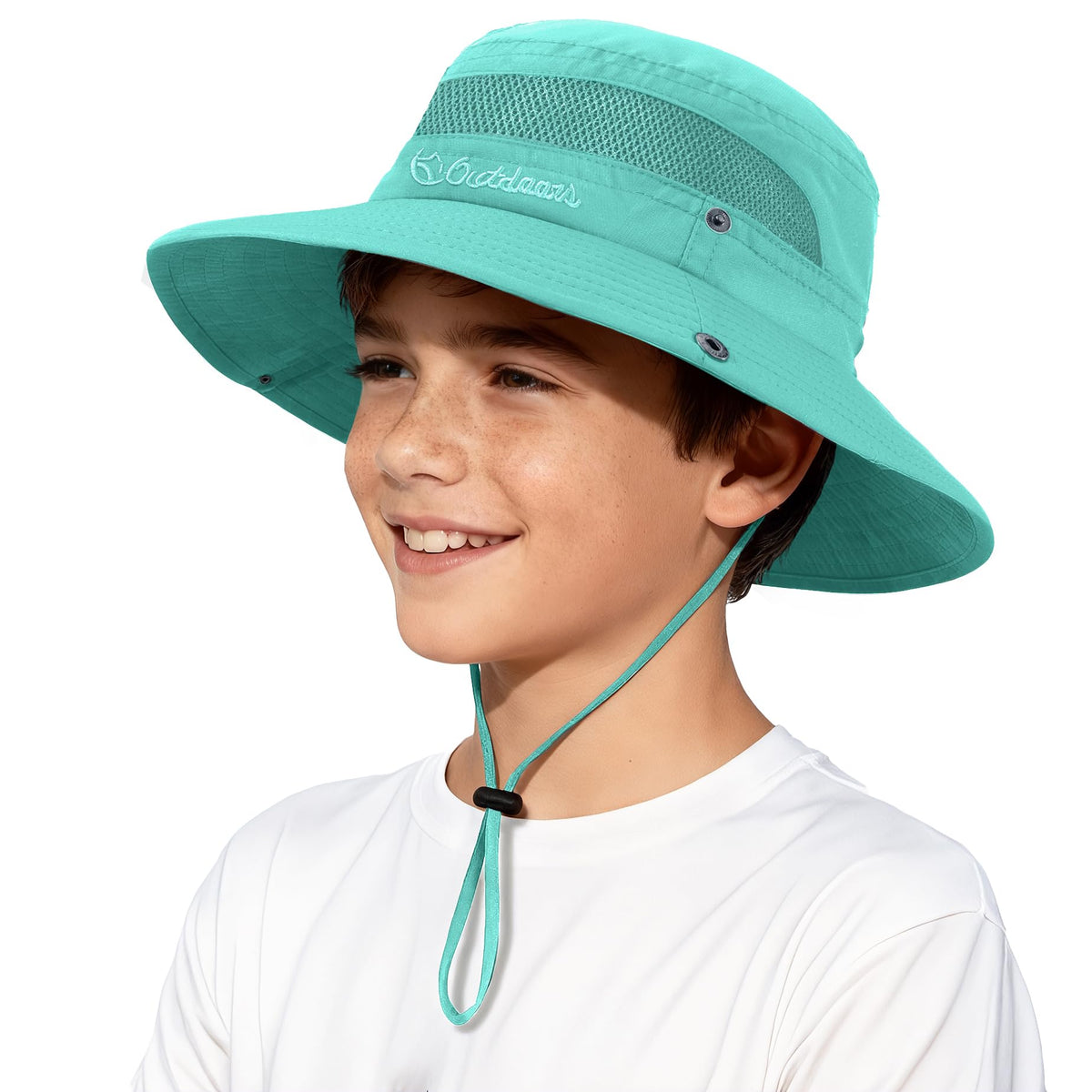 Komorebi UPF 50+ Kids Sun Hat，Wide Brim Bucket Hats for Kids Beach Outdoor | Fits kids ages 5-13, Breathable mesh stay cool dry all day, Adjustable chin strap, Lightweight for beach, trip, fishing