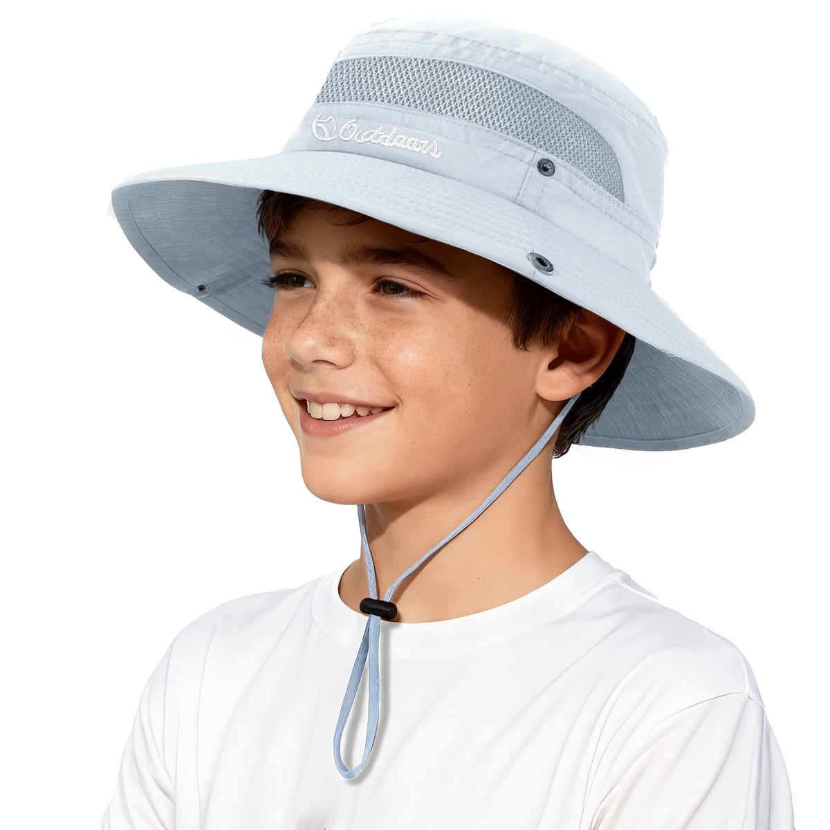 Komorebi UPF 50+ Kids Sun Hat，Wide Brim Bucket Hats for Kids Beach Outdoor | Fits kids ages 5-13, Breathable mesh stay cool dry all day, Adjustable chin strap, Lightweight for beach, trip, fishing