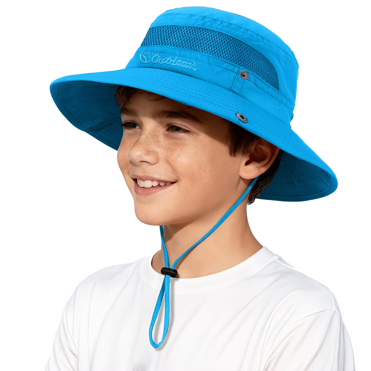 Komorebi UPF 50+ Kids Sun Hat，Wide Brim Bucket Hats for Kids Beach Outdoor | Fits kids ages 5-13, Breathable mesh stay cool dry all day, Adjustable chin strap, Lightweight for beach, trip, fishing