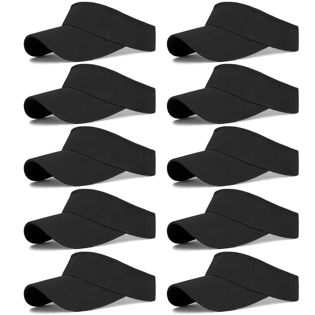 10 Pcs Kids Sun Visor Hats Boys Girls Athletic Sports Visor Adjustable UV Protection Beach Visor Fit 6 to12 Years Old