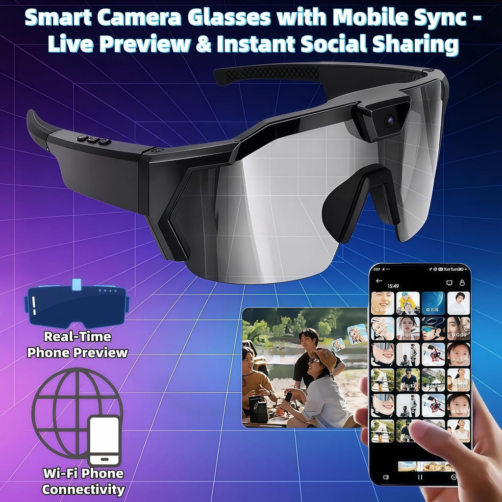 4K Smart Camera Glasses Video Recording Sunglasses with Camera for Outdoor