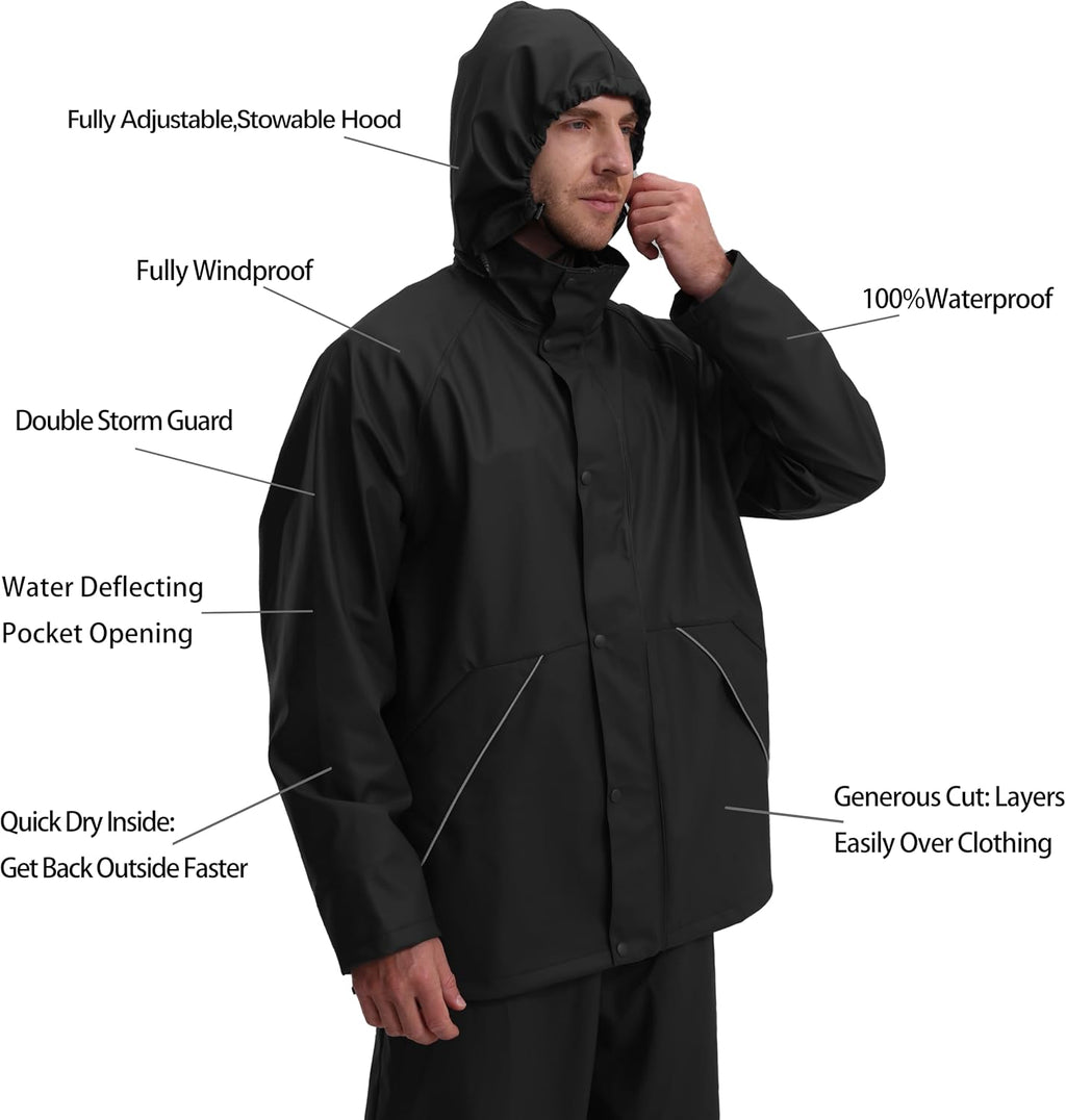 Men's PRO Workwear Waterproof 3-Piece Rain Suit Set