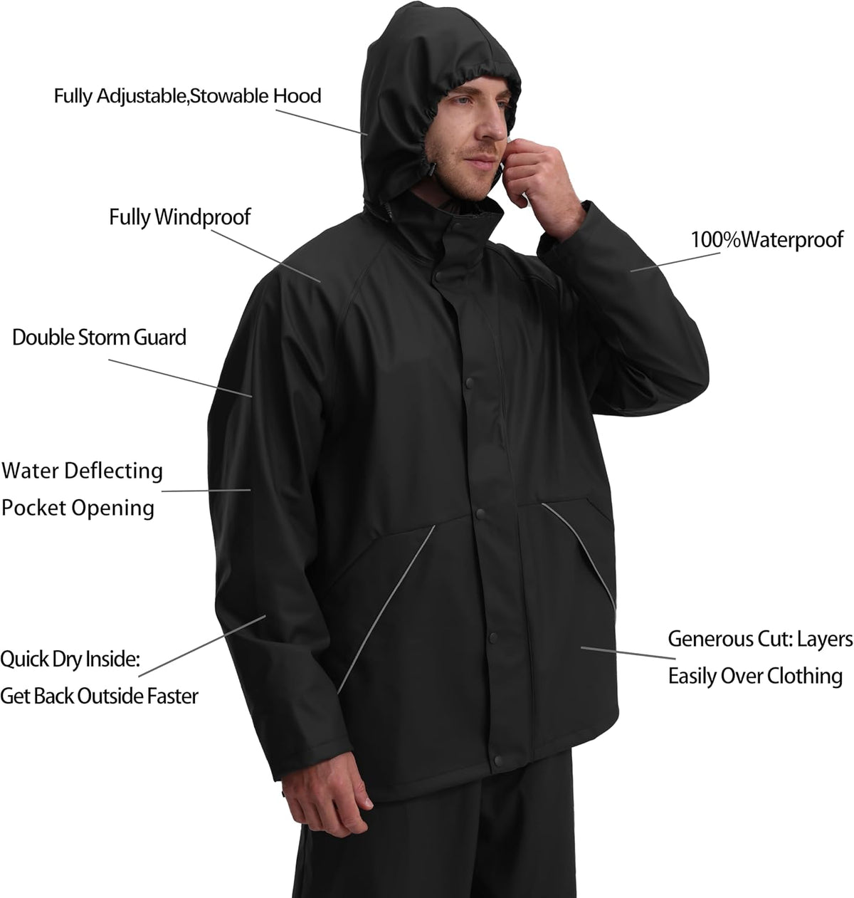 Men's PRO Workwear Waterproof 3-Piece Rain Suit Set