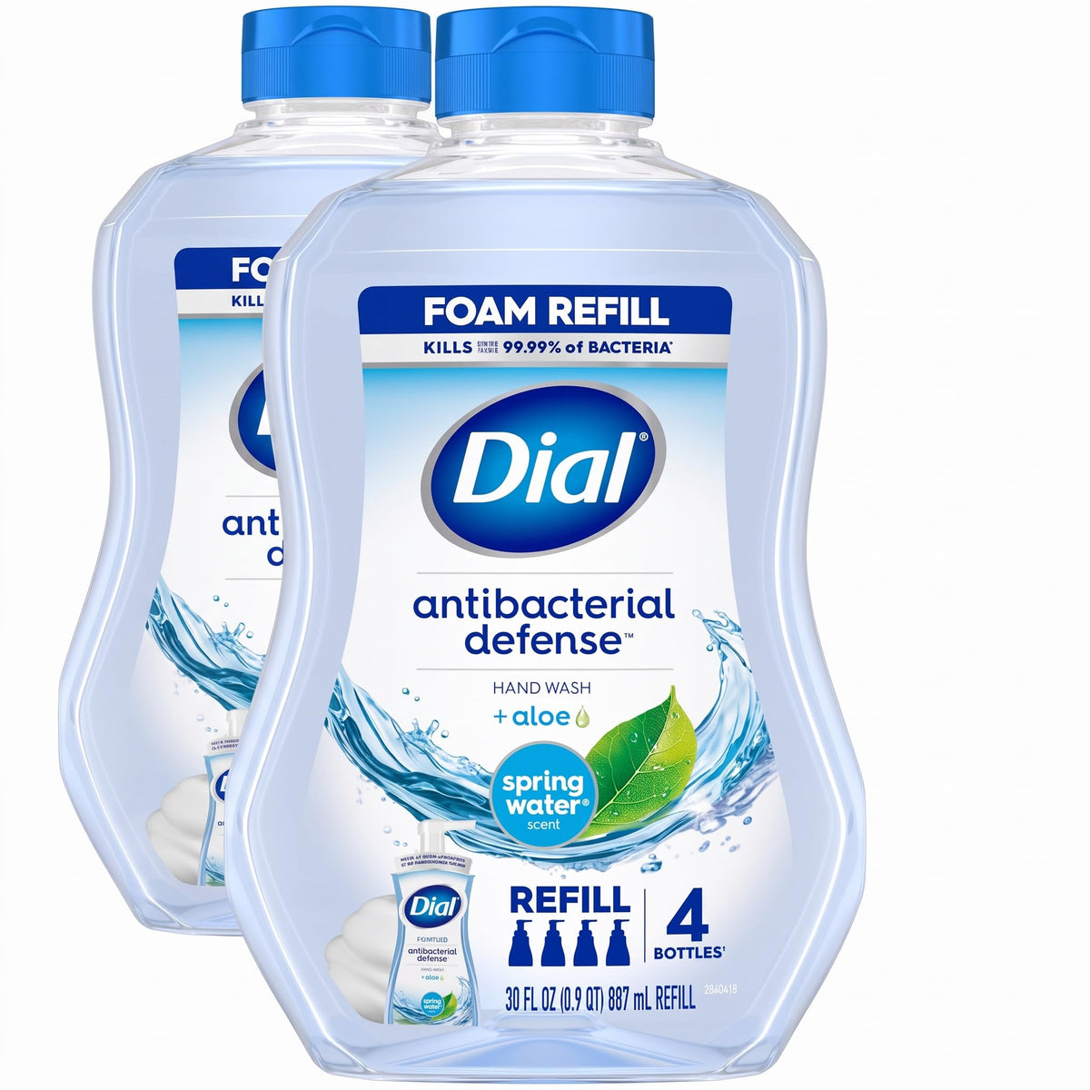 Dial Antibacterial Foaming Hand Soap Refill, Spring Water Scent, 30 Fl Oz