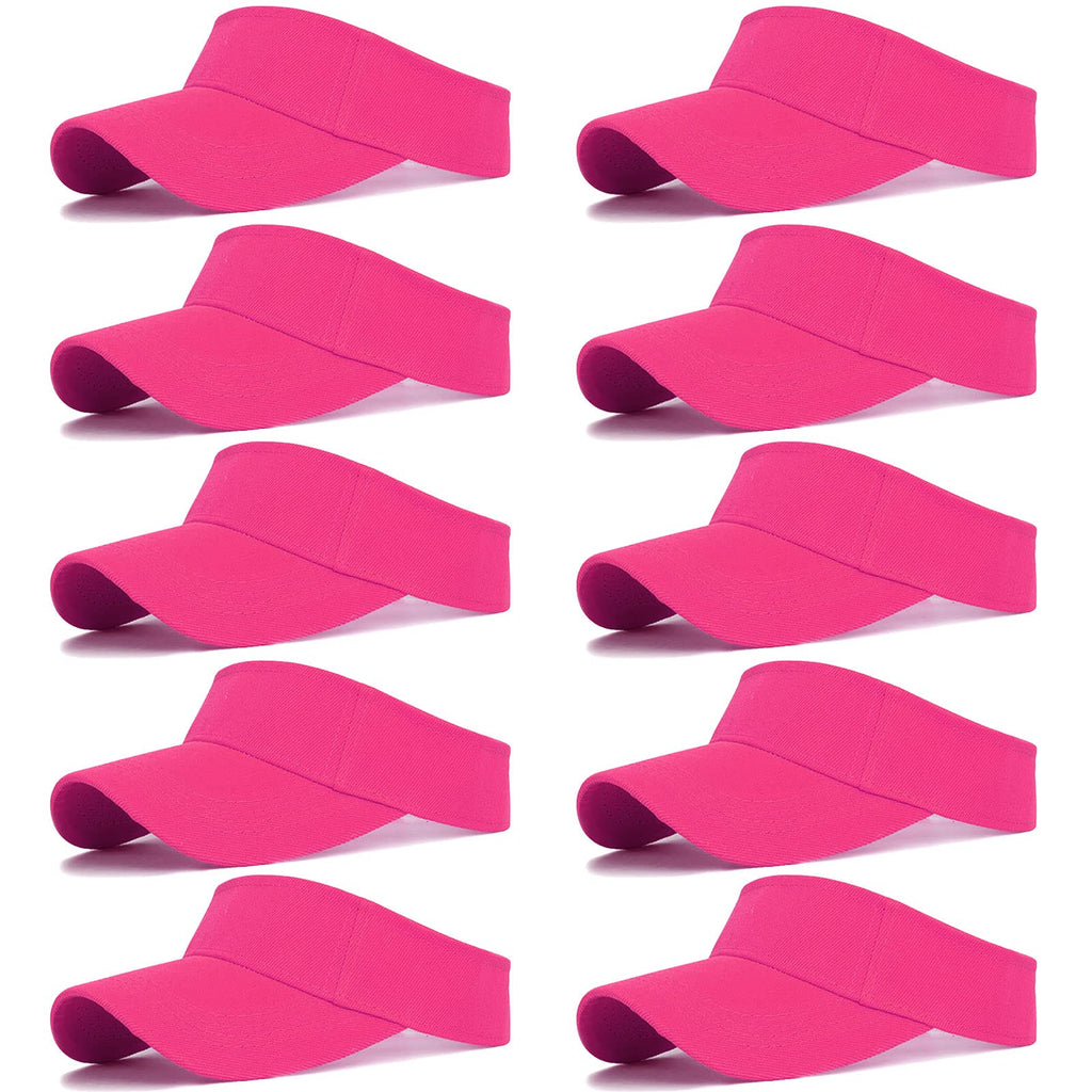 10 Pcs Kids Sun Visor Hats Boys Girls Athletic Sports Visor Adjustable UV Protection Beach Visor Fit 6 to12 Years Old
