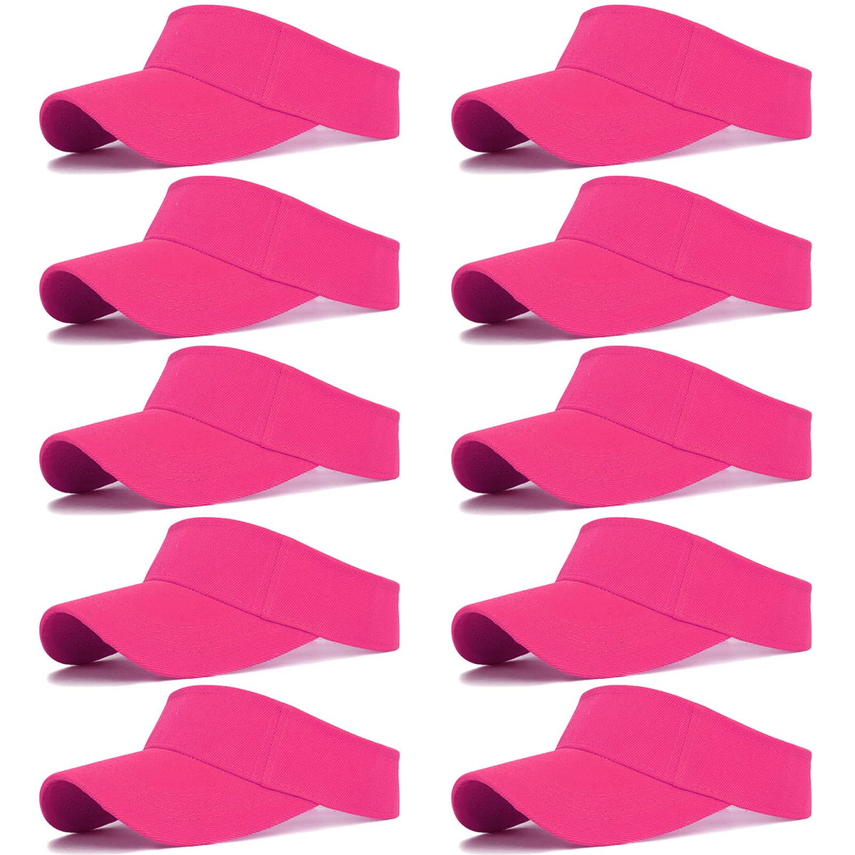 10 Pcs Kids Sun Visor Hats Boys Girls Athletic Sports Visor Adjustable UV Protection Beach Visor Fit 6 to12 Years Old