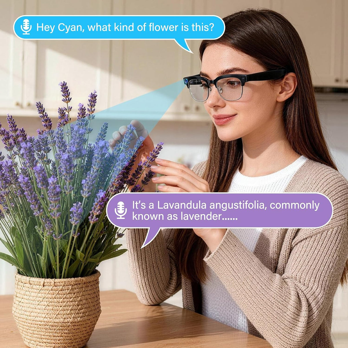 AI Smart Glasses with Camera, 4K EIS, Real-Time Translation