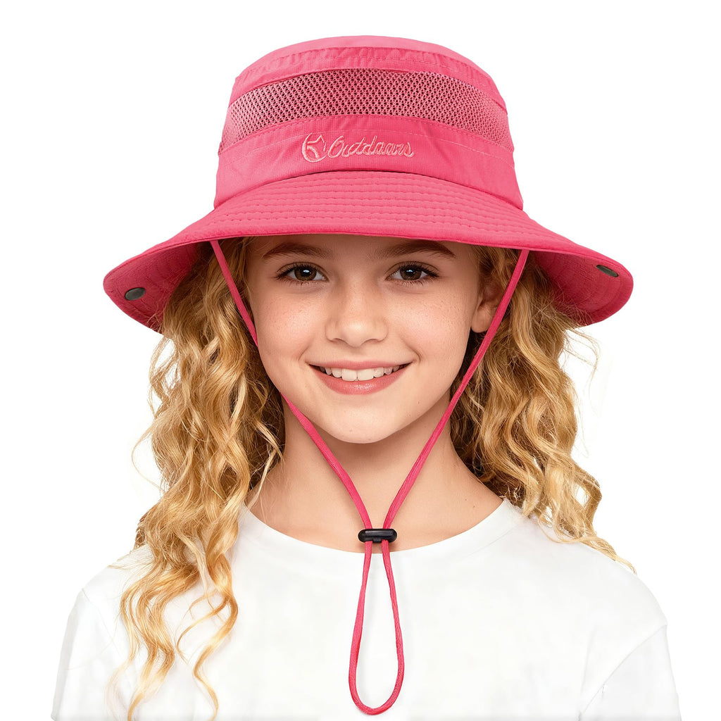 Komorebi UPF 50+ Kids Sun Hat，Wide Brim Bucket Hats for Kids Beach Outdoor | Fits kids ages 5-13, Breathable mesh stay cool dry all day, Adjustable chin strap, Lightweight for beach, trip, fishing
