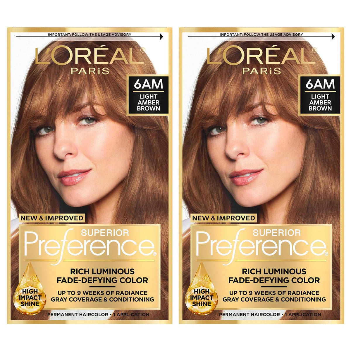 L'Oreal Paris Superior Preference Hair Color, 6R Light Auburn - 1 Ea (Pack of 3)