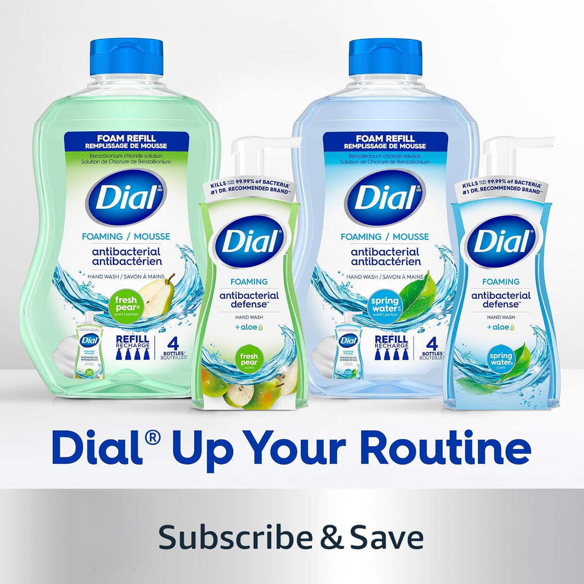 Dial Antibacterial Foaming Hand Soap Refill, Spring Water Scent, 30 Fl Oz