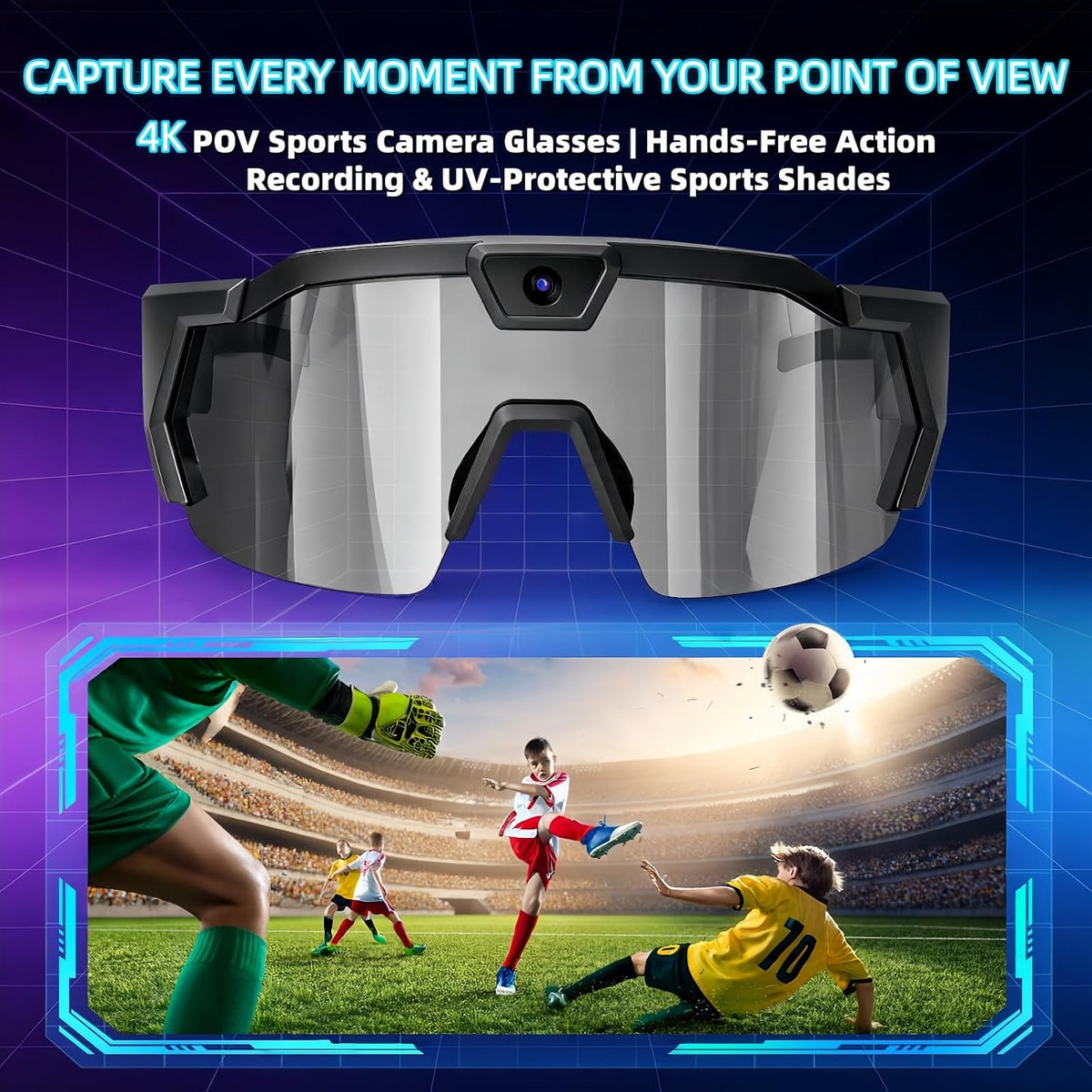 4K Smart Camera Glasses Video Recording Sunglasses with Camera for Outdoor
