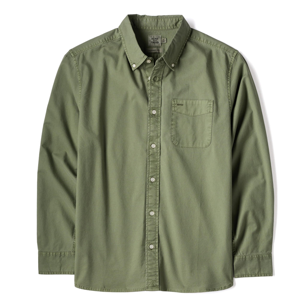 Huckberry Flint and Tinder Men's Classic Oxford Draftsmen Button Down Shirt- Stretch Fabric- Button Down Shirts for Men