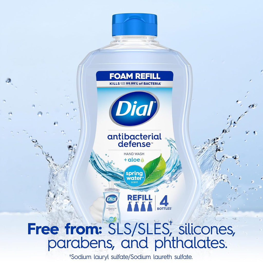 Dial Antibacterial Foaming Hand Soap Refill, Spring Water Scent, 30 Fl Oz