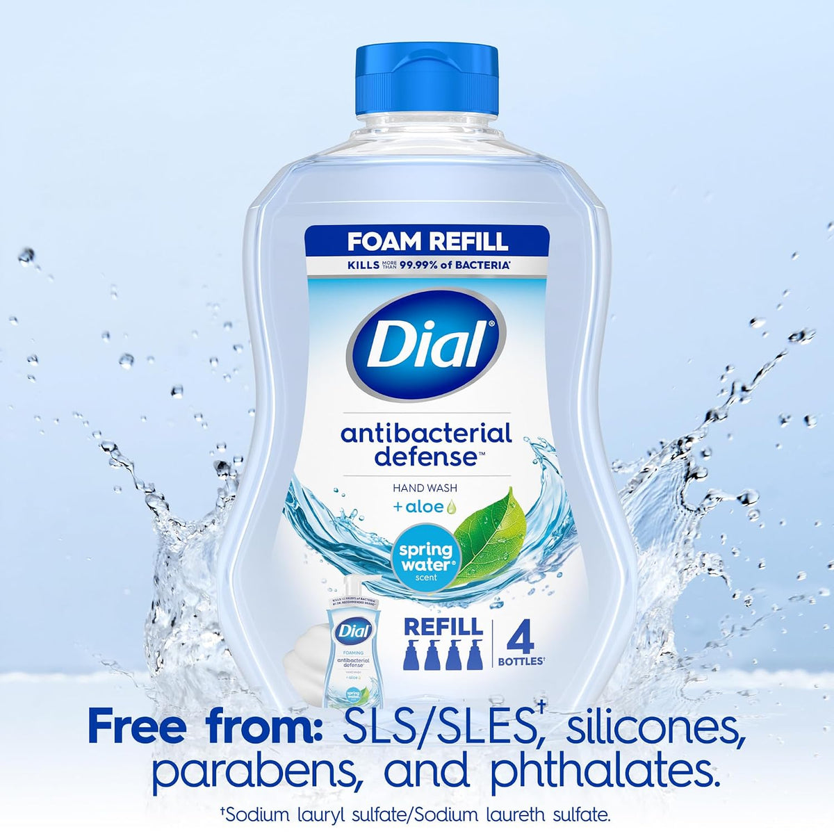 Dial Antibacterial Foaming Hand Soap Refill, Spring Water Scent, 30 Fl Oz