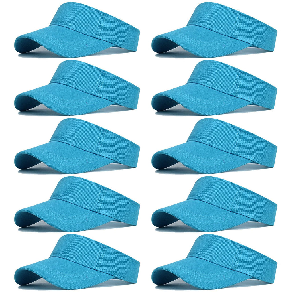 10 Pcs Kids Sun Visor Hats Boys Girls Athletic Sports Visor Adjustable UV Protection Beach Visor Fit 6 to12 Years Old