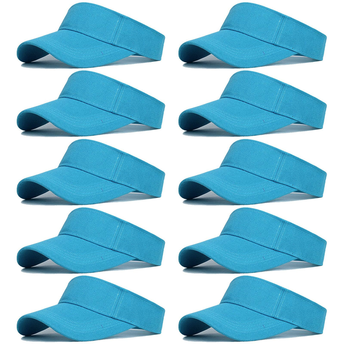 10 Pcs Kids Sun Visor Hats Boys Girls Athletic Sports Visor Adjustable UV Protection Beach Visor Fit 6 to12 Years Old