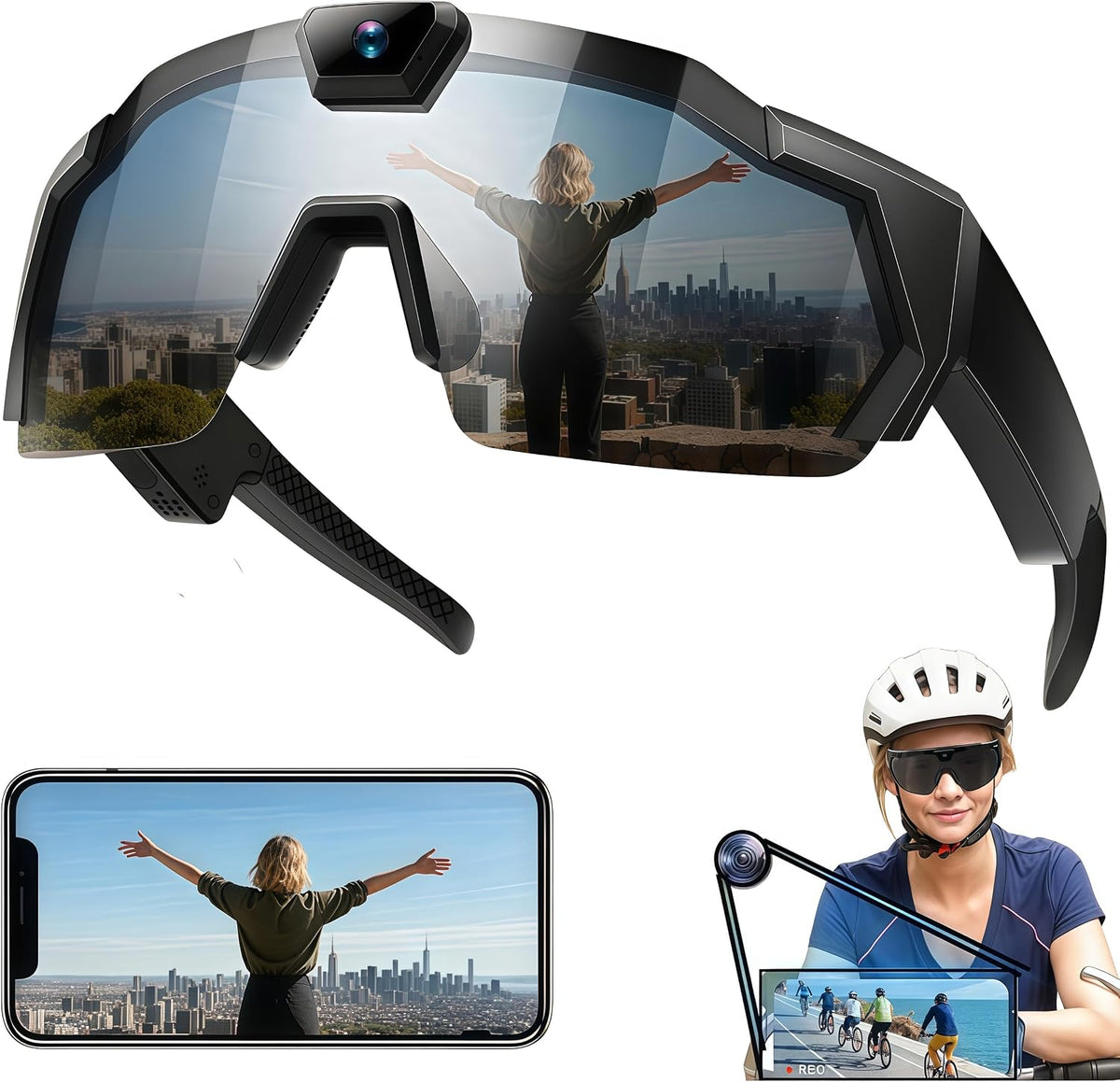 4K Smart Camera Glasses Video Recording Sunglasses with Camera for Outdoor