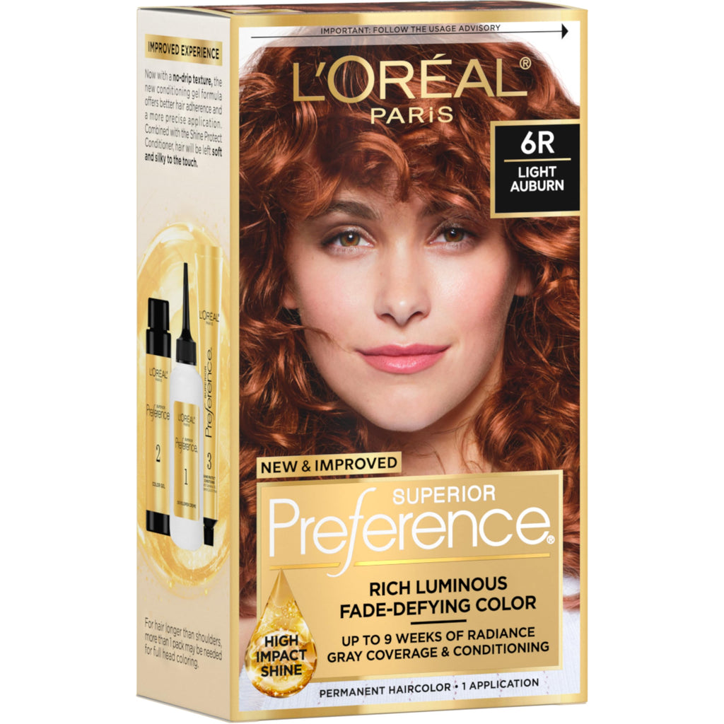 L'Oreal Paris Superior Preference Hair Color, 6R Light Auburn - 1 Ea (Pack of 3)
