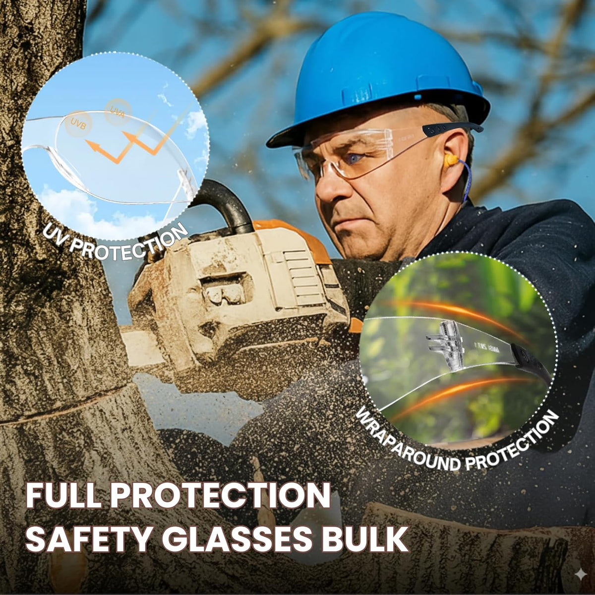 ANSI Z87.1 Clear Safety Glasses Bulk 120 pack, Safety Glasses for men and women, Scratch&Impact-Resistant Clear Protective Glasses for construction, lab, in-/outdoor work