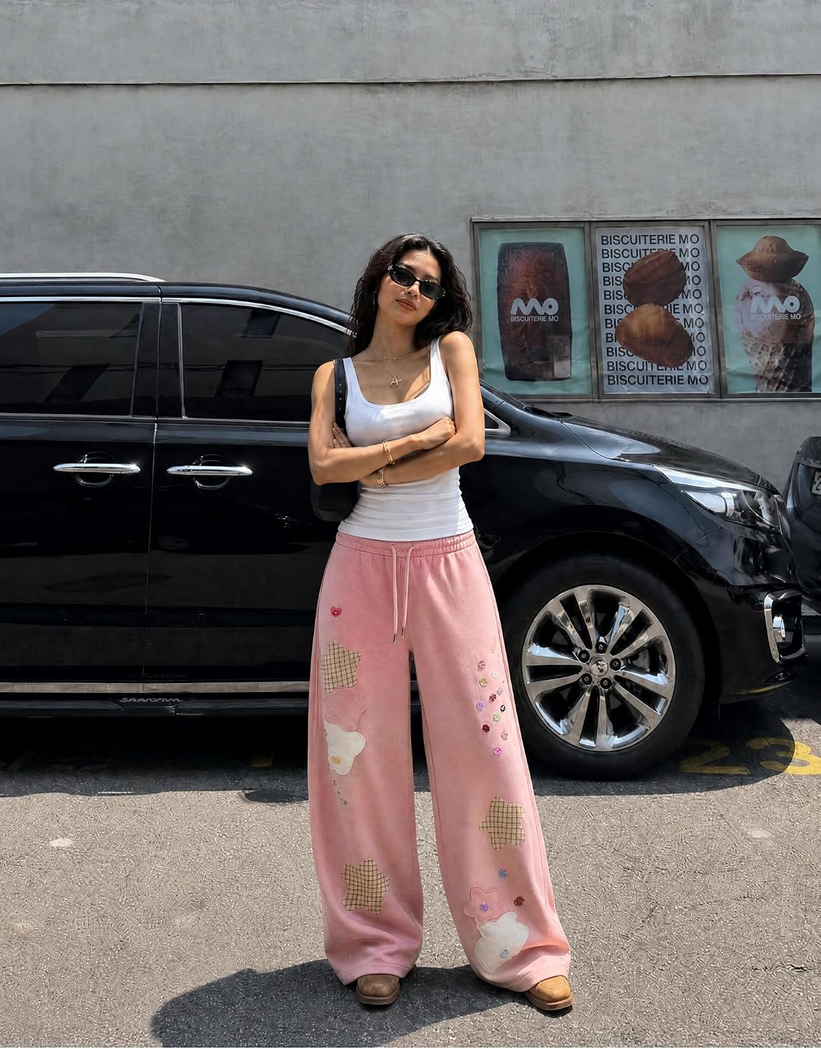 Aelfric Eden Star Patch Baggy Barrel Sweatpants Women Y2K Wide Leg Pants