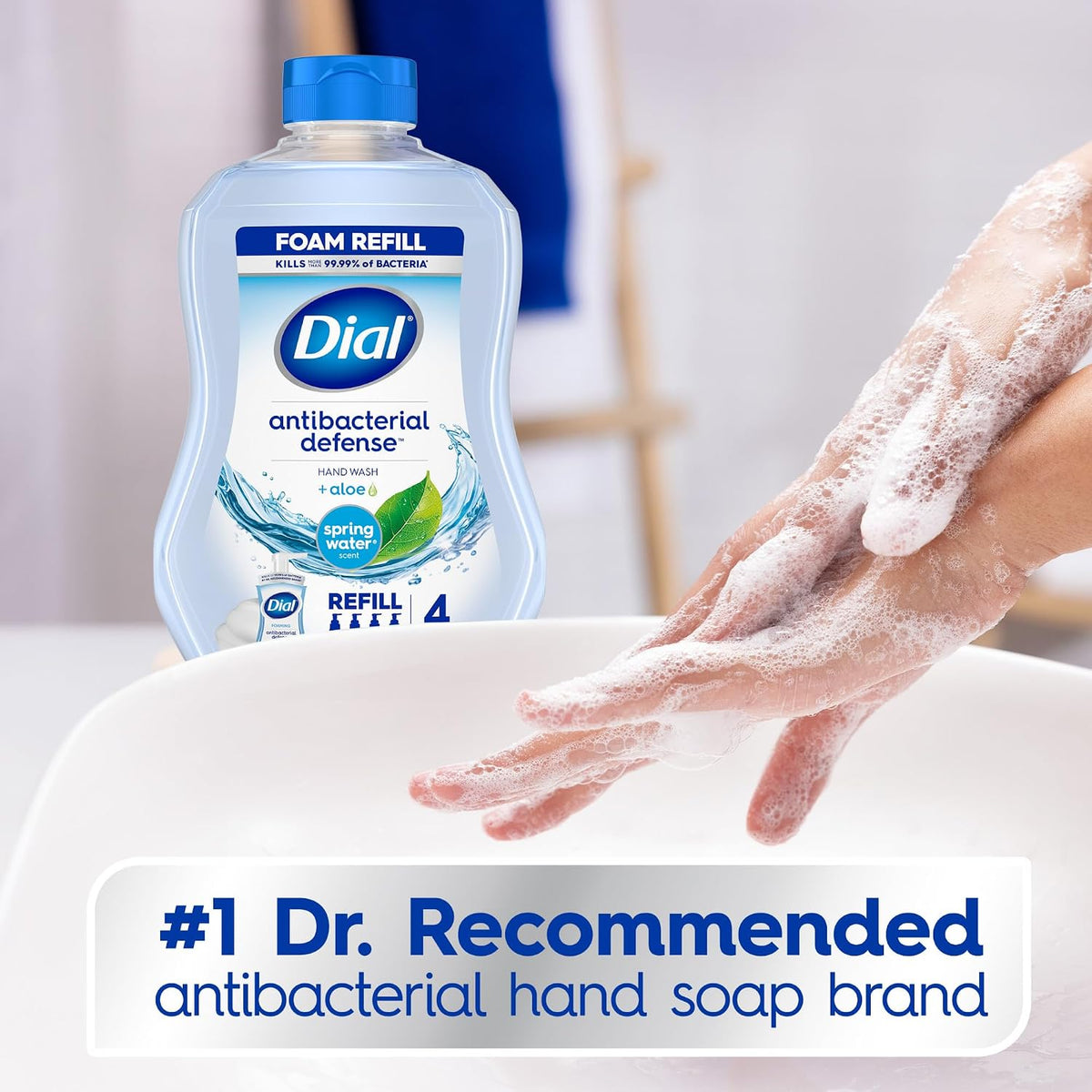 Dial Antibacterial Foaming Hand Soap Refill, Spring Water Scent, 30 Fl Oz