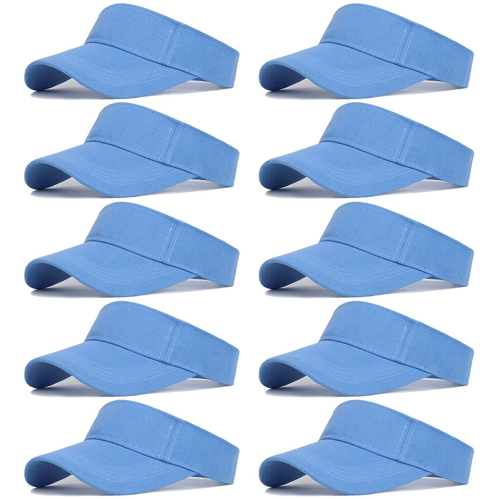 10 Pcs Kids Sun Visor Hats Boys Girls Athletic Sports Visor Adjustable UV Protection Beach Visor Fit 6 to12 Years Old