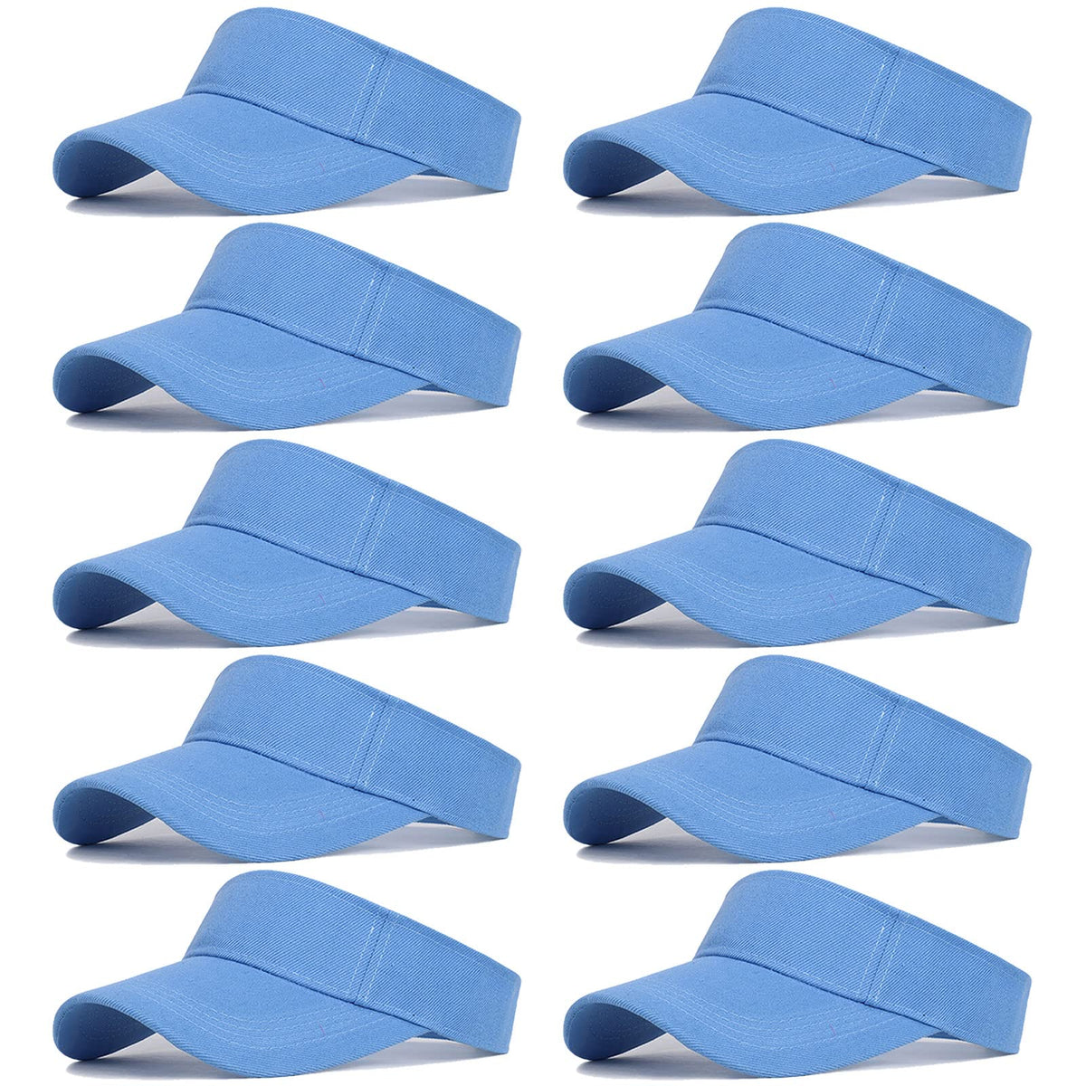 10 Pcs Kids Sun Visor Hats Boys Girls Athletic Sports Visor Adjustable UV Protection Beach Visor Fit 6 to12 Years Old